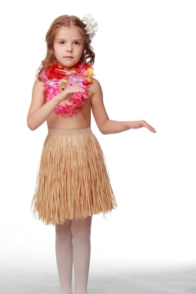 Hawaiano hula ballerina ragazza — Foto Stock