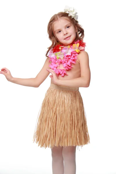 Hawaiano hula ballerina ragazza — Foto Stock