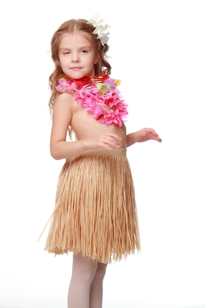 하와이안 훌라 댄서 소녀 — 스톡 사진