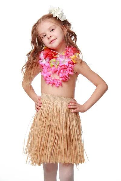 Hawaiano hula ballerina ragazza — Foto Stock