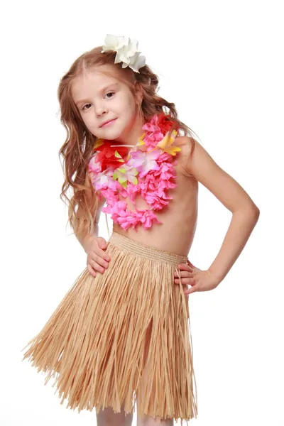 Hawaiano hula ballerina ragazza — Foto Stock