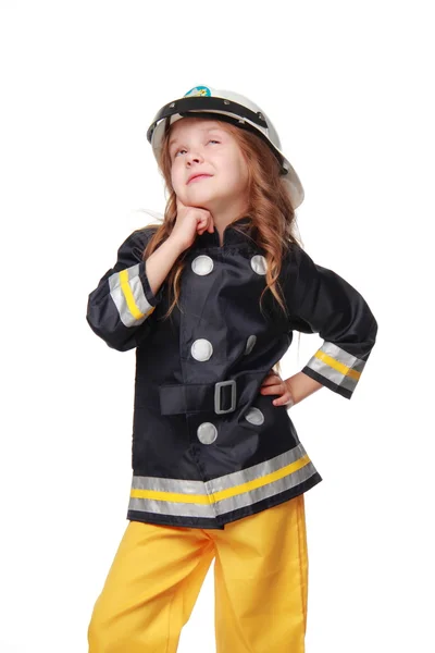 Chica feliz bombero — Foto de Stock