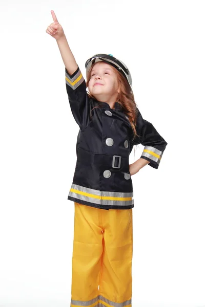 Chica feliz bombero —  Fotos de Stock