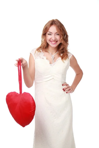 Woman with symbol of heart — Stock Photo, Image