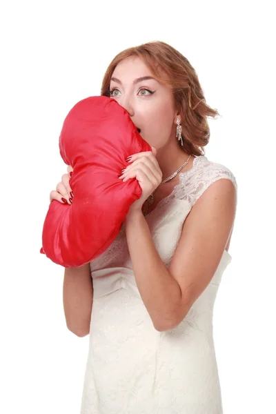 Girl with symbol of heart — Stock Photo, Image