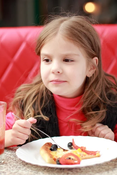 Lovely kid at cafe indoor — Stock Photo, Image
