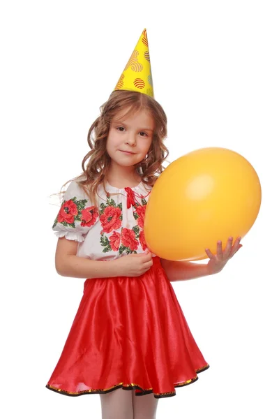 Pretty young girl in lovely ukrainian costume — Stock Photo, Image