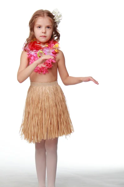 Hawaiian Hula Dancer Girl Stock Image