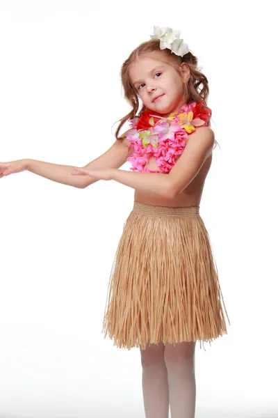 Hawaiian Hula Dancer Girl Stock Photo