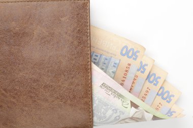 Deri çanta para ile