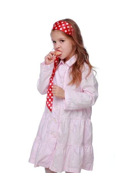 Bambina con biscotti — Foto Stock