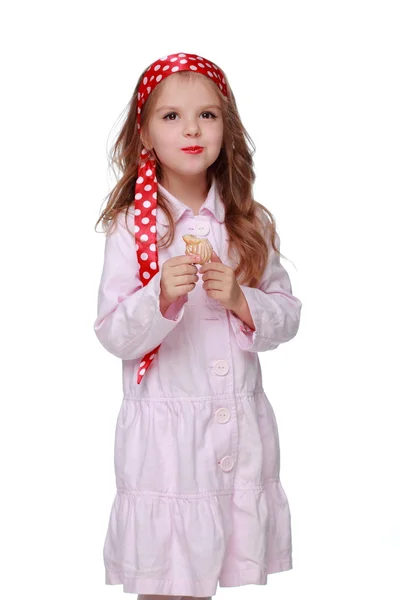 Bambina con biscotti — Foto Stock