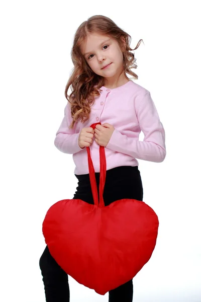 Bambina con un cuore — Foto Stock