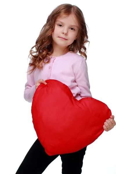 Bambina con un cuore — Foto Stock