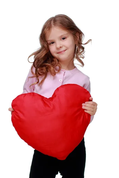 Bambina con un cuore — Foto Stock