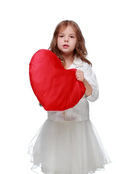 Niña con corazón — Foto de Stock