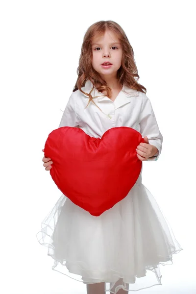 Dziewczynka z sercem — Zdjęcie stockowe