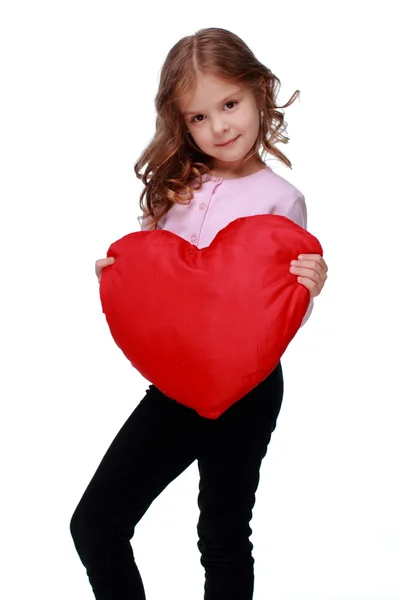 Niña con corazón — Foto de Stock