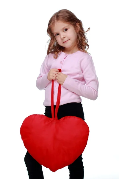 Bambina con un cuore — Foto Stock