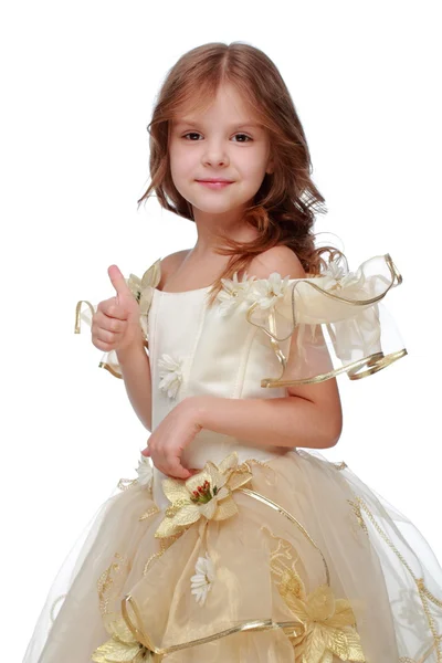 Niña bonita en un vestido de noche — Foto de Stock