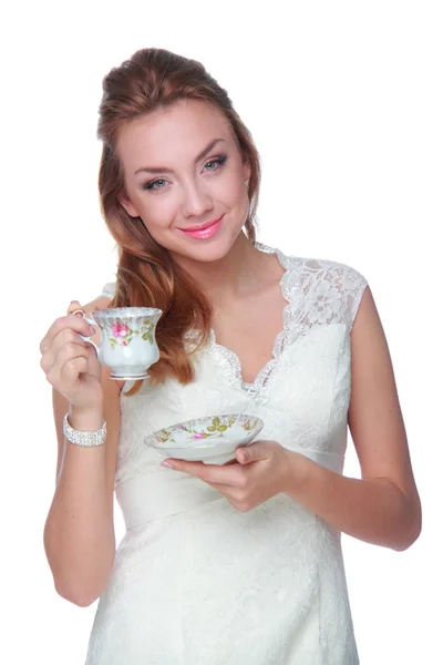 Woman drinking coffee — Stock Photo, Image