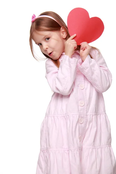 Niña con corazón — Foto de Stock