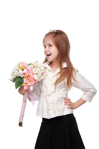 Ragazzina con un bouquet — Foto Stock