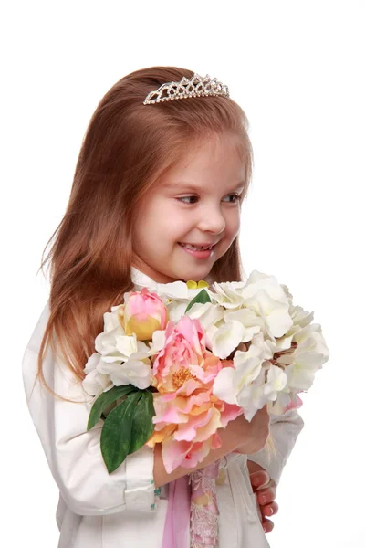 Little girl with a bouquet — Stock Photo, Image