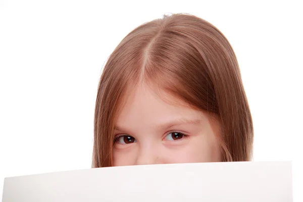 Enfant avec un tableau blanc — Photo