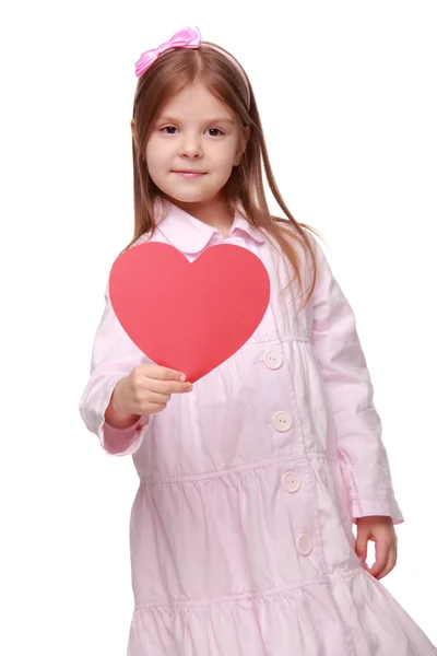 Kislány szívvel — Stock Fotó