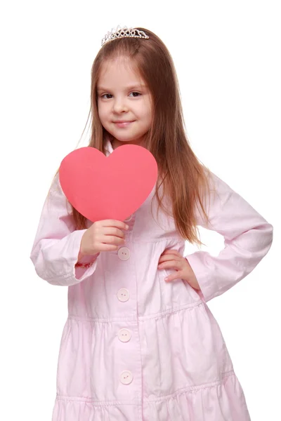 Little girl with a heart — Stock Photo, Image