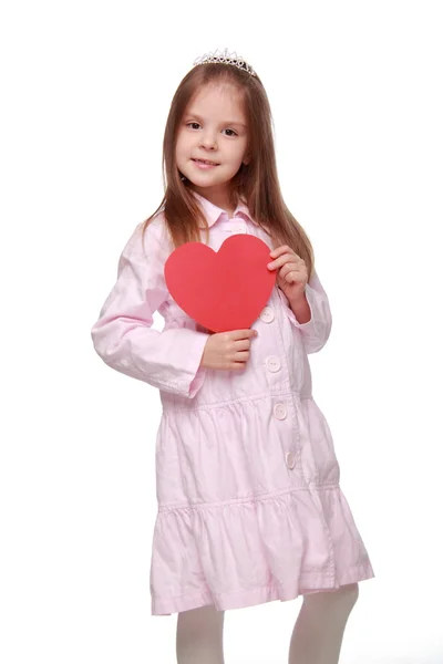 Bambina con un cuore — Foto Stock