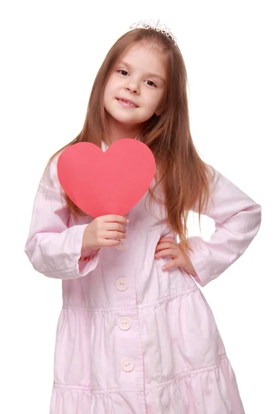 Bambina con un cuore — Foto Stock