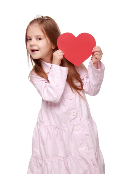 Menina com um coração — Fotografia de Stock