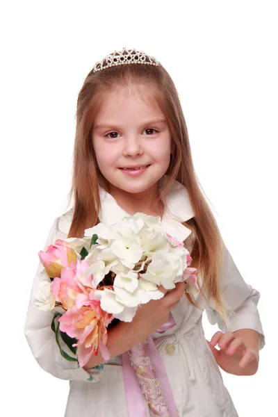 Little girl with a bouquet — Stock Photo, Image