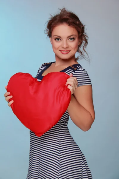 Girl with symbol of heart — Stock Photo, Image