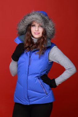 Portre? f sıcak giysiler kışın güzel bir kadın