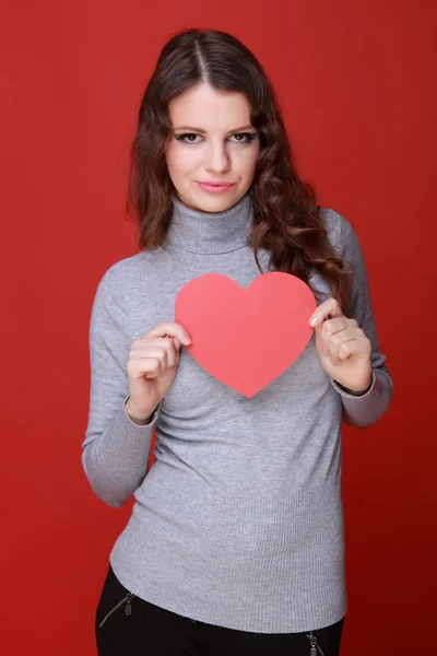 Ragazza con simbolo di cuore — Foto Stock