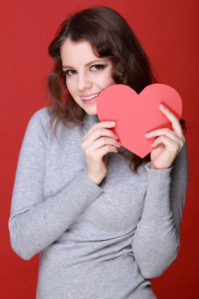 Ragazza con simbolo di cuore — Foto Stock