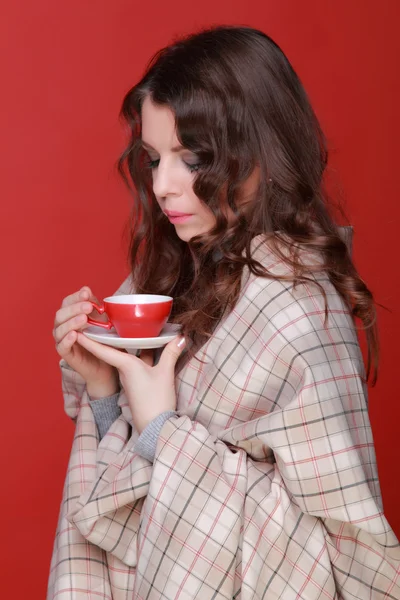 杯茶的女人 — 图库照片