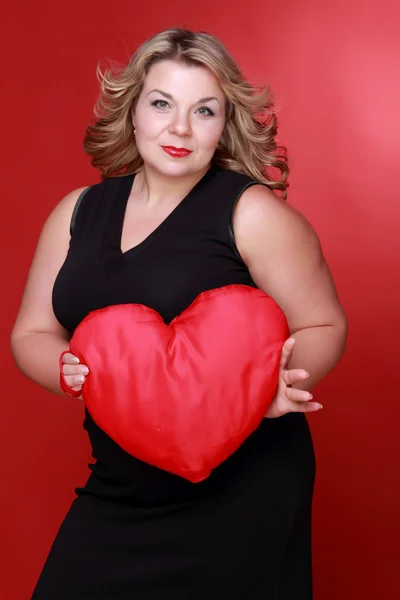 Mujer con símbolo de corazón — Foto de Stock