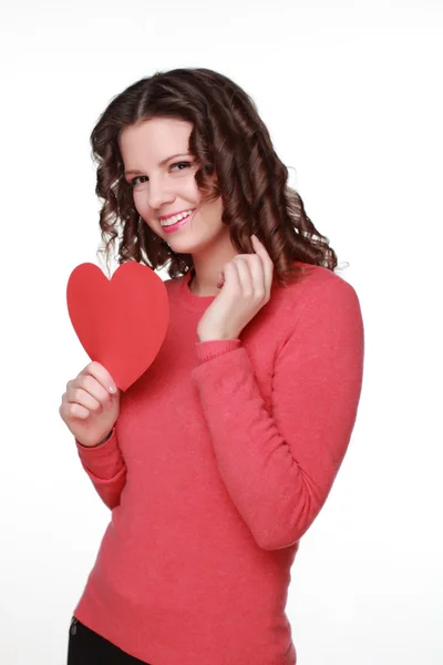 Chica con símbolo de corazón — Foto de Stock