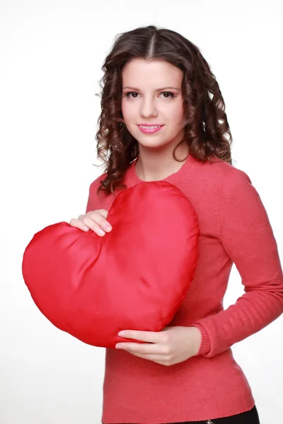 Dziewczyna z symbol serca — Zdjęcie stockowe