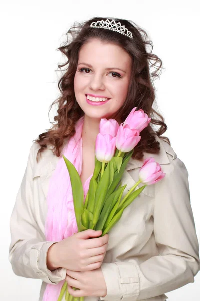 Dívka s jarní květ — Stock fotografie