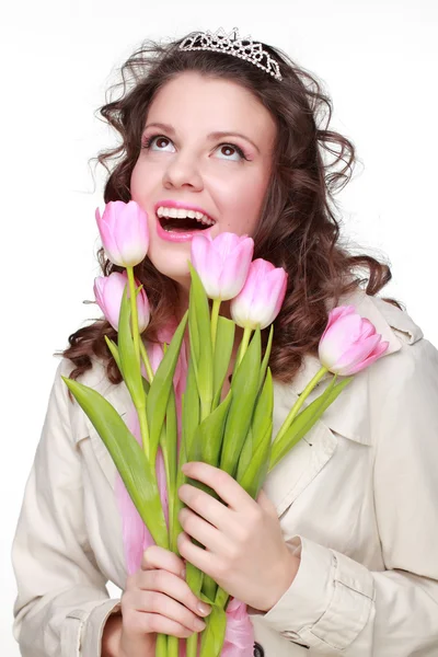 Chica con flor de primavera —  Fotos de Stock