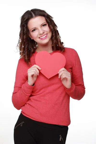 Mädchen mit Symbol des Herzens — Stockfoto