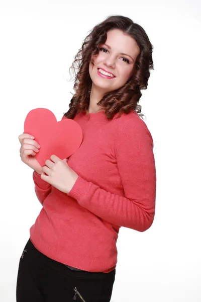 Flicka med symbol för hjärtat — Stockfoto