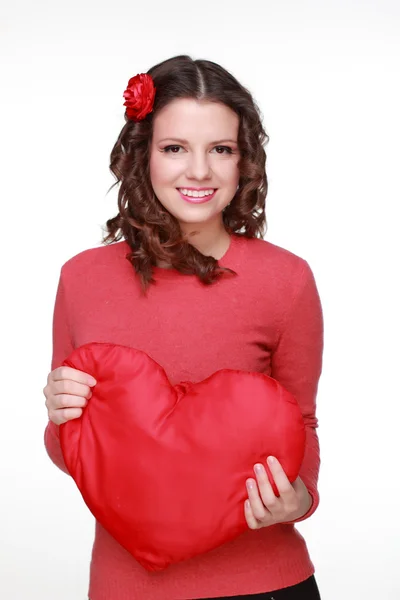 Dziewczyna z symbol serca — Zdjęcie stockowe
