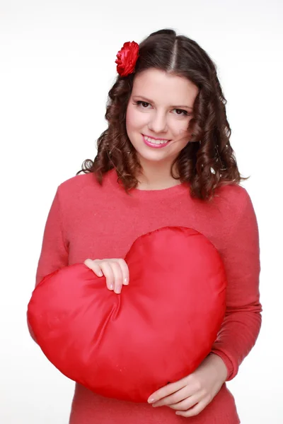 Girl with symbol of heart Stock Image