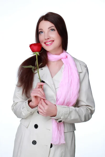 Chica con una rosa —  Fotos de Stock